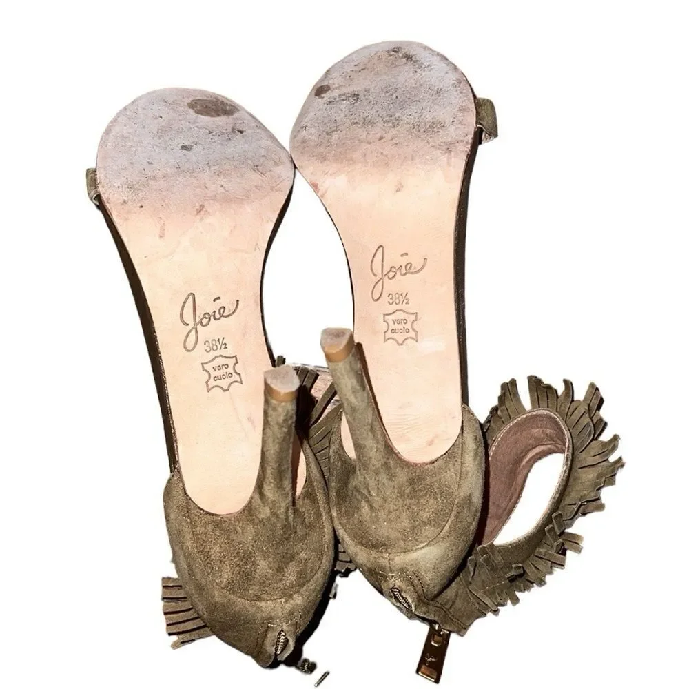 Joie Brown Suede Heel Sandals Size 8.5